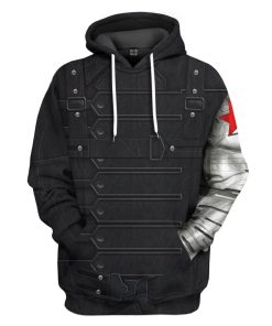 Gearhuman 3D Marvel Bucky Barnes Winter Soldier Custom Tshirt Hoodie Apparel GW26023 3D Apparel Hoodie S