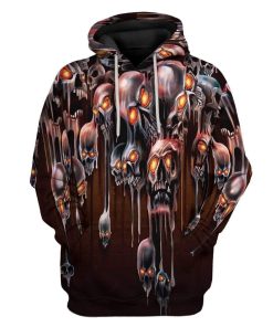 Gearhuman 3D Melting Skulls Custom Fleece Hoodie Apparel GV20041 3D Custom Fleece Hoodies Hoodie S 