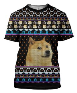 Gearhuman 3D Meme Doge Ugly Sweater Custom Tshirt Apparel GV09094 3D T-shirt T-Shirt S 