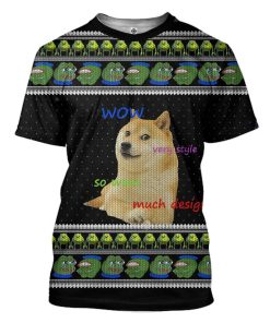 Gearhuman 3D Meme Doge Wow Ugly Sweater Custom Tshirt Apparel GV09095 3D T-shirt T-Shirt S 