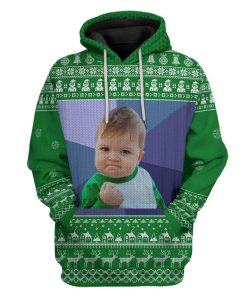 Gearhuman 3D Meme Success Kid Christmas Xmas Ugly Sweater Custom Tshirt Hoodie Apparel GV19101 3D Apparel Hoodie S 