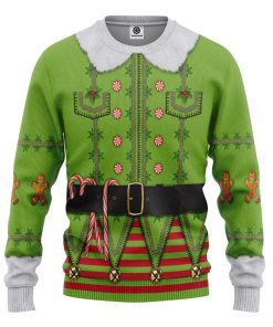 Gearhuman 3D Mens Ugly Christmas Elf Custom Sweatshirt Apparel GJ07102 Sweatshirt Sweatshirt S 