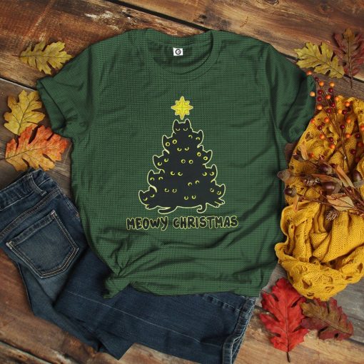 Gearhuman 3D Meowy Christmas Custom Tshirt Hoodie Apparel GC20101 3D Apparel