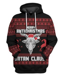 Gearhuman 3D Merry Antichristmas Satan Claus Ugly Christmas Sweater Custom Hoodie Apparel GV09107 3D Apparel Hoodie S 