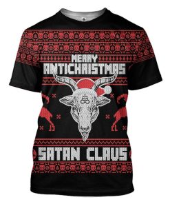 Gearhuman 3D Merry Antichristmas Satan Claus Ugly Christmas Sweater Custom Tshirt Apparel GV09107 3D T-shirt T-Shirt S 