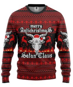 Gearhuman 3D Merry Antichristmas Satan Claus Ugly Xmas Sweater Custom Sweatshirt Apparel GV09109 Sweatshirt Sweatshirt S 