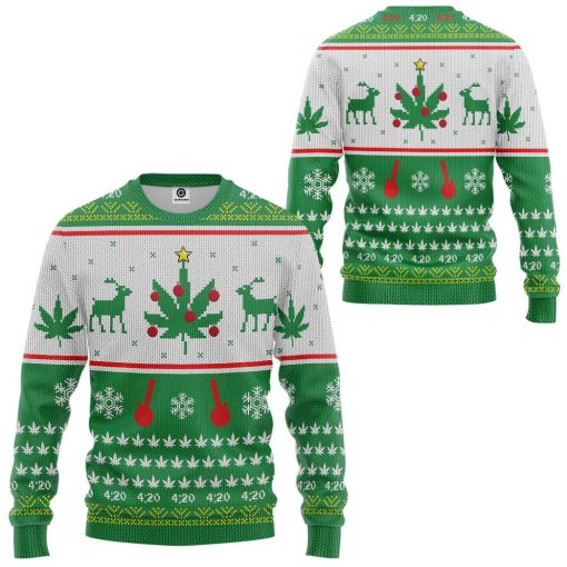 Gearhuman 3D Merry Kushmas Custom Sweatshirt Apparel GW12101 Sweatshirt