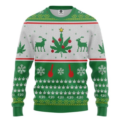 Gearhuman 3D Merry Kushmas Custom Sweatshirt Apparel GW12101 Sweatshirt Sweatshirt S