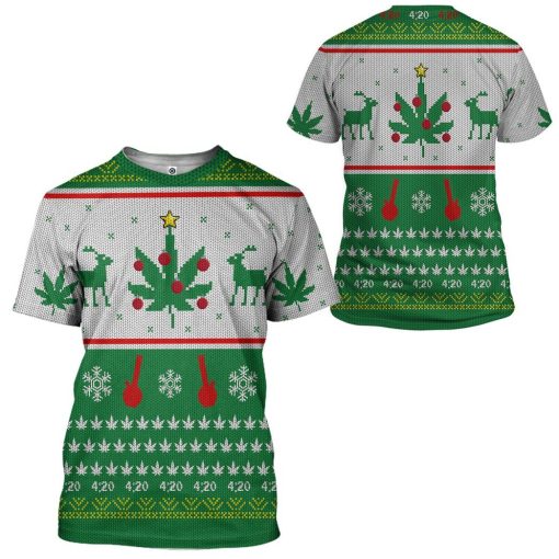 Gearhuman 3D Merry Kushmas Custom Tshirt Apparel GW12101 3D T-shirt