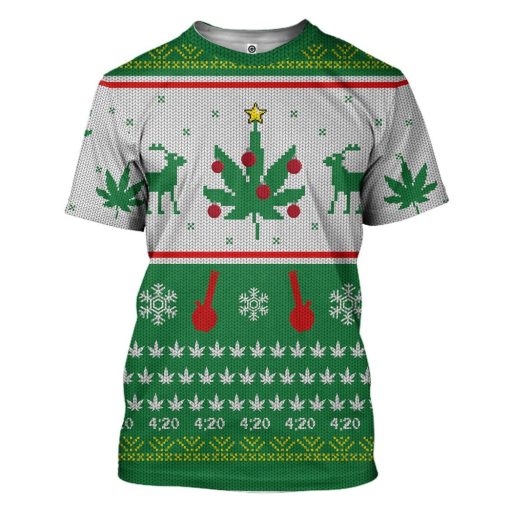Gearhuman 3D Merry Kushmas Custom Tshirt Apparel GW12101 3D T-shirt T-Shirt S