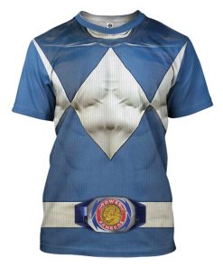 Gearhuman 3D Mighty Morphin Blue Power Rangers Custom Ugly Tshirt GV131010 3D T-shirt T-Shirt S 