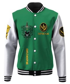 Gearhuman 3D Mighty Morphin Power Ranger Green Custom Name Baseball Jacket GK200110 Baseball Jacket 