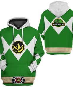 Gearhuman 3D Mighty Morphin Power Ranger Green Tshirt Hoodie Apparel GK190112 3D Apparel 