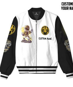 Gearhuman 3D Mighty Morphin Power Ranger White Custom Name Bomber GK120125 Bomber Jacket Bomber S 
