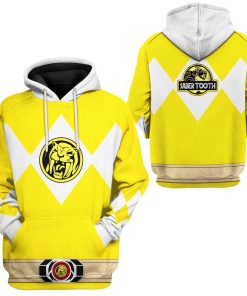 Gearhuman 3D Mighty Morphin Power Ranger Yellow Tshirt Hoodie Apparel GK190114 3D Apparel 