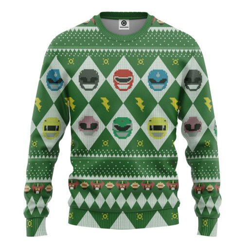 Gearhuman 3D Mighty Morphin Power Rangers Custom Tshirt Hoodie Apparel CW18118 3D Apparel Long Sleeve S