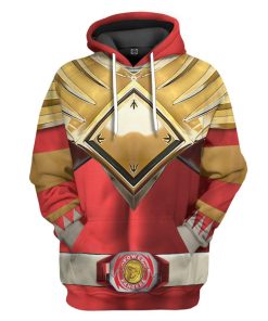 Gearhuman 3D Mighty Morphin Red 2 Power Rangers Custom Hoodie Apparel GN01102 3D Apparel Hoodie S 