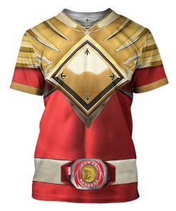 Gearhuman 3D Mighty Morphin Red 2 Power Rangers Custom Tshirt Apparel GN01102 3D T-shirt T-Shirt S 