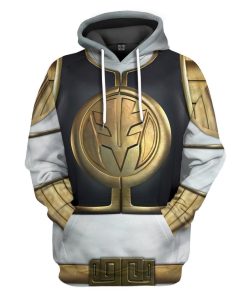 Gearhuman 3D Mighty Morphin White Power Rangers Custom Hoodie Apparel GN01101 3D Apparel Hoodie S 