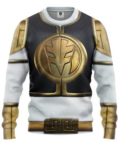 Gearhuman 3D Mighty Morphin White Power Rangers Custom Sweatshirt Apparel GN01101 Sweatshirt Sweatshirt S 