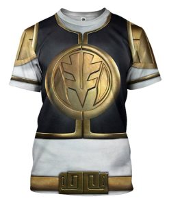 Gearhuman 3D Mighty Morphin White Power Rangers Custom Tshirt Apparel GN01101 3D T-shirt T-Shirt S 