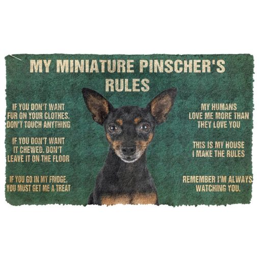 Gearhuman 3D Miniature Pinscher's Rules Doormat GK250129 Doormat
