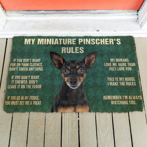 Gearhuman 3D Miniature Pinscher's Rules Doormat GK250129 Doormat