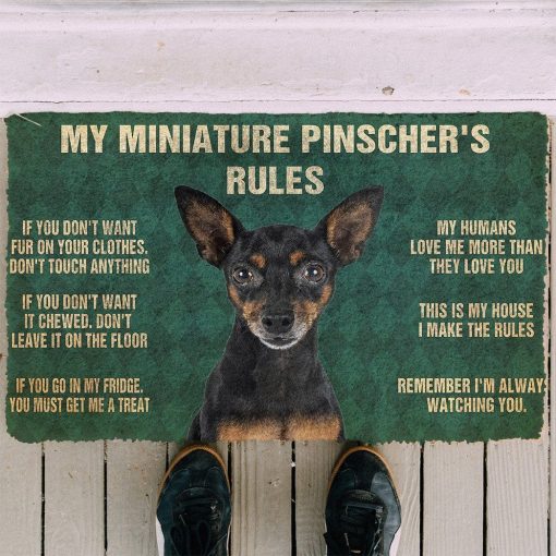 Gearhuman 3D Miniature Pinscher's Rules Doormat GK250129 Doormat
