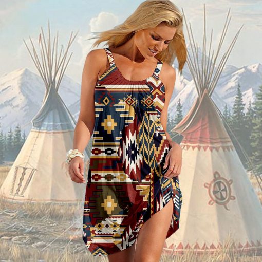 Gearhuman 3D Mix American Native Fabric Sleeveless Beach Dress 5 Gearhuman 3D Mix American Native Fabric Sleeveless Beach Dress ZK2406215 Beach Dress