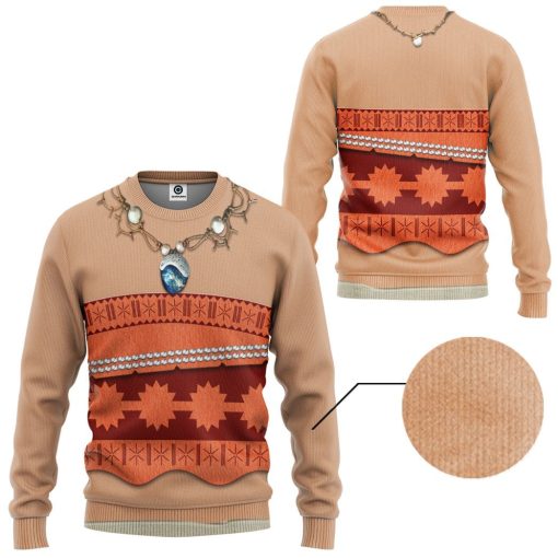 Gearhuman 3D Moana Princess Custom Tshirt Hoodie Appreal CC24114 3D Apparel