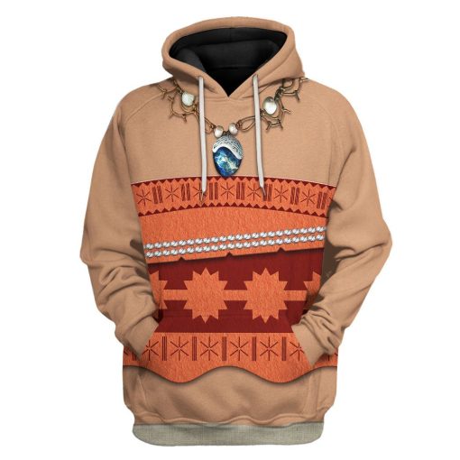 Gearhuman 3D Moana Princess Custom Tshirt Hoodie Appreal CC24114 3D Apparel Hoodie S
