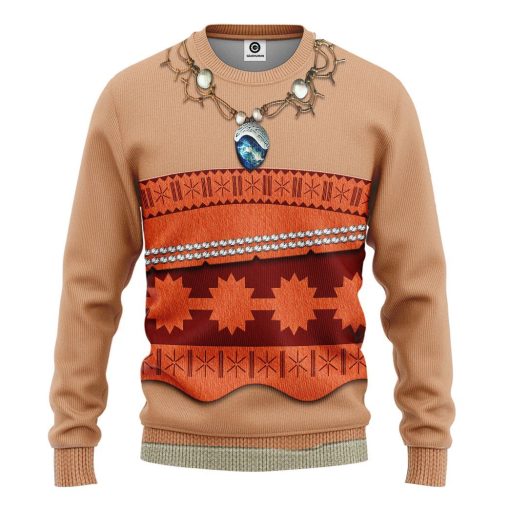 Gearhuman 3D Moana Princess Custom Tshirt Hoodie Appreal CC24114 3D Apparel Long Sleeve S