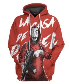 Gearhuman 3D Money Heist Custom Hoodie Apparel GW04066 3D Custom Fleece Hoodies Hoodie S 
