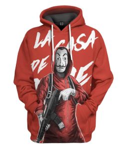 Gearhuman 3D Money Heist La Casa De Papel Custom Fleece Hoodie Apparel GW22049 3D Custom Fleece Hoodies Hoodie S 