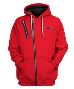 Gearhuman 3D Money Heist Suit Custom Fleece Hoodie Apparel GW24046 3D Custom Fleece Hoodies Hoodie S 