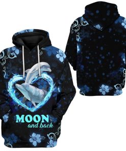 Gearhuman 3D Moon And Back Couple Dolphin Tshirt Hoodie Apparel GB12012 3D Apparel 