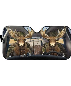 Gearhuman 3D Moose Custom Car Auto Sunshade GV061111 Auto Sunshade 57''x27.5'' 