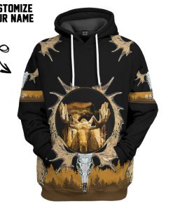 Gearhuman 3D Moose Hunting Custom Name Tshirt Hoodie Apparel GB02036 3D Apparel Hoodie S