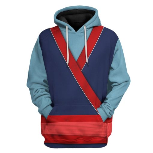 Gearhuman 3D Mulan Princess Custom Tshirt Hoodie Appreal CC24112 3D Apparel Hoodie S