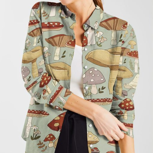 Gearhuman 3D Mushroom Linen Shirt For Woman GV300915 Linen Shirt
