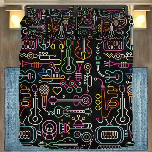 Gearhuman 3D Music Neon Bedding Set GK150110 Bedding Set