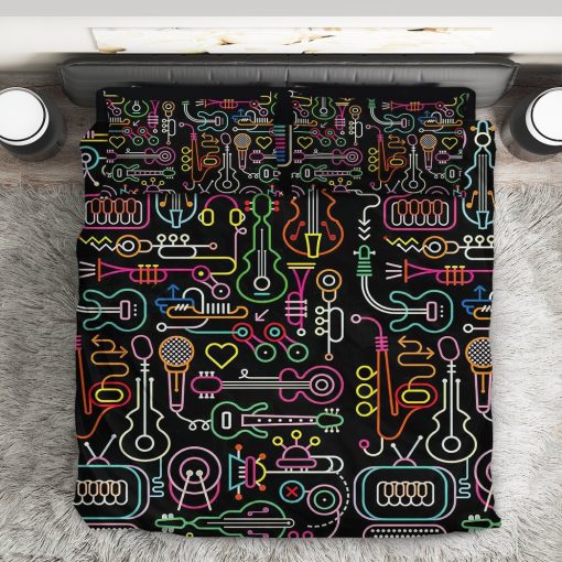 Gearhuman 3D Music Neon Bedding Set GK150110 Bedding Set