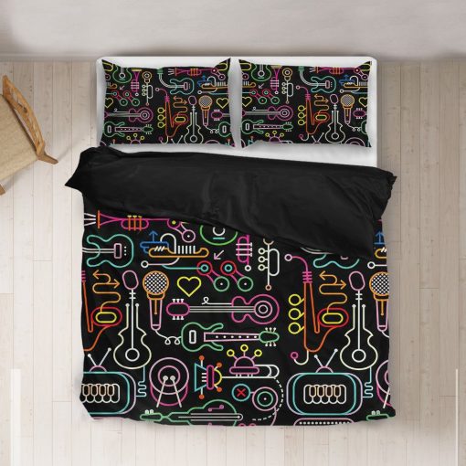 Gearhuman 3D Music Neon Bedding Set GK150110 Bedding Set