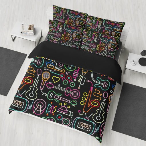 Gearhuman 3D Music Neon Bedding Set GK150110 Bedding Set