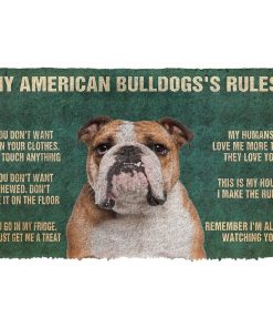 Gearhuman 3D My American Bulldog's Rules Doormat GK280134 Doormat Doormat S(15,8''x23,6'')