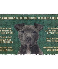 Gearhuman 3D My American Staffordshire Terrier's Rules Doormat GK280133 Doormat Doormat S(15,8''x23,6'')
