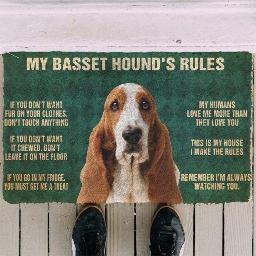 Gearhuman 3D My Basset Hound's Rules Doormat GK280125 Doormat