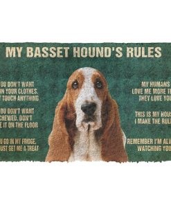 Gearhuman 3D My Basset Hound's Rules Doormat GK280125 Doormat Doormat S(15,8''x23,6'')