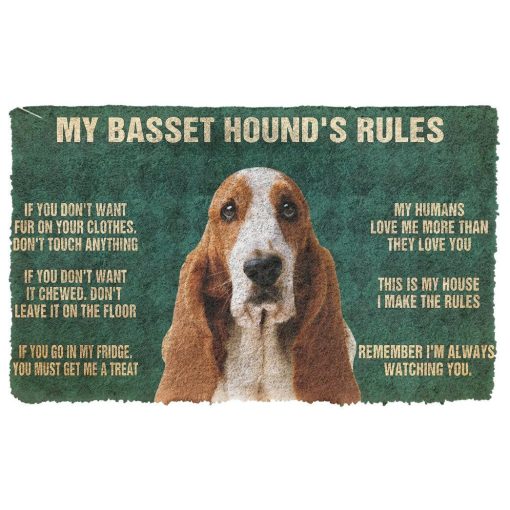Gearhuman 3D My Basset Hound's Rules Doormat GK280125 Doormat Doormat S(15,8''x23,6'')