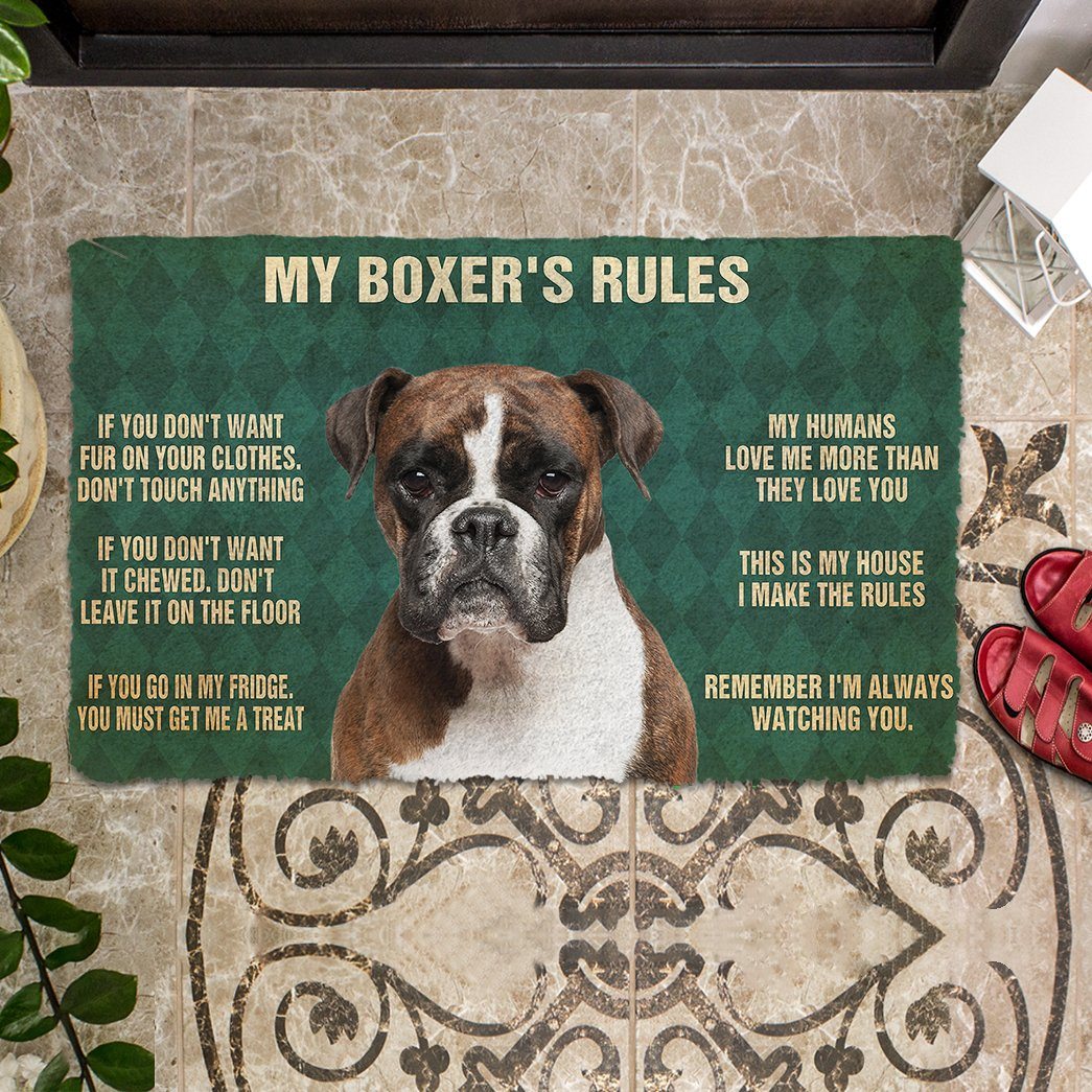 Gearhumans 3D My Boxer's Rules Doormat 5 Gearhuman 3D My Boxer's Rules Doormat GK280127 Doormat